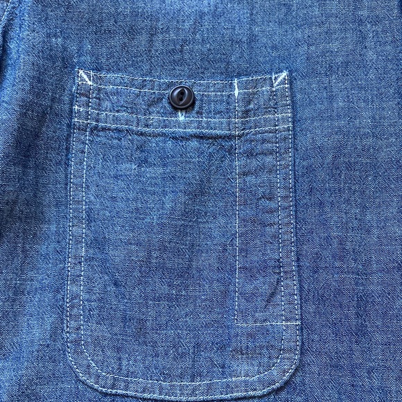 Well Made Non Stock 1942 Model Workwear Retro Button up Chambray shirt Amekaji - Picture 5 of 13